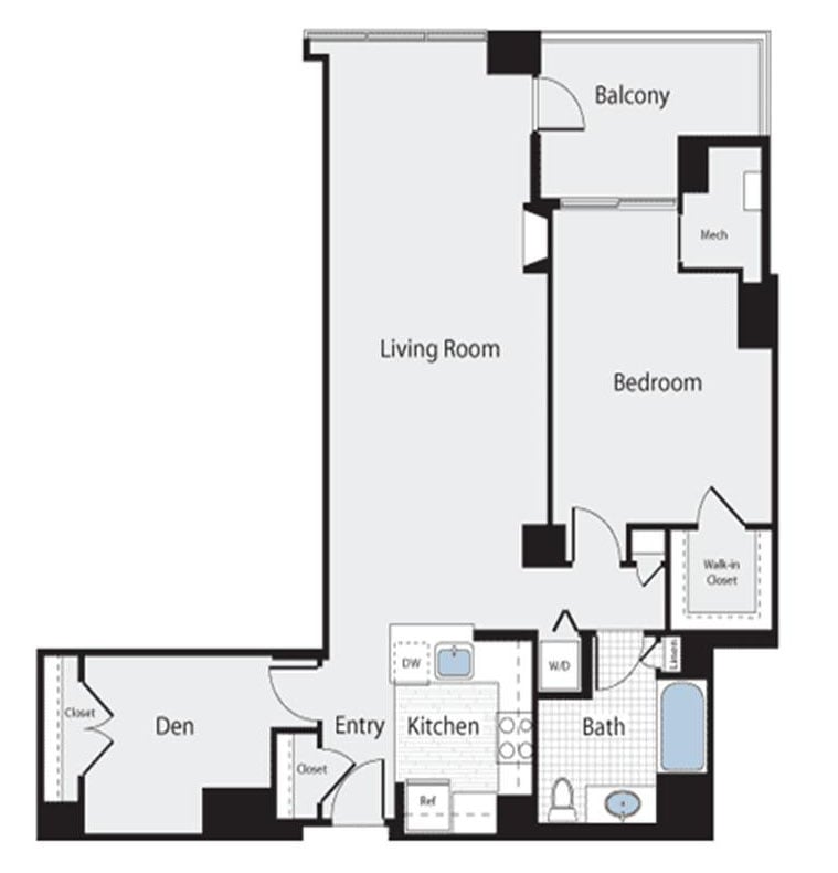 1 Bed/1 Bath - aad5 floor plan