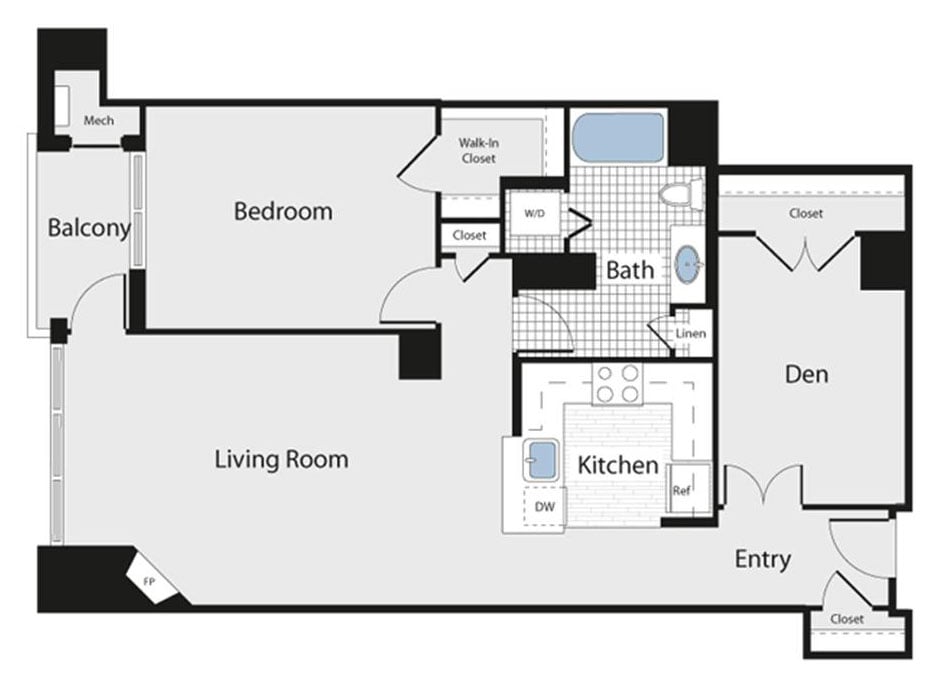 1 Bed/1 Bath - aad3 floor plan