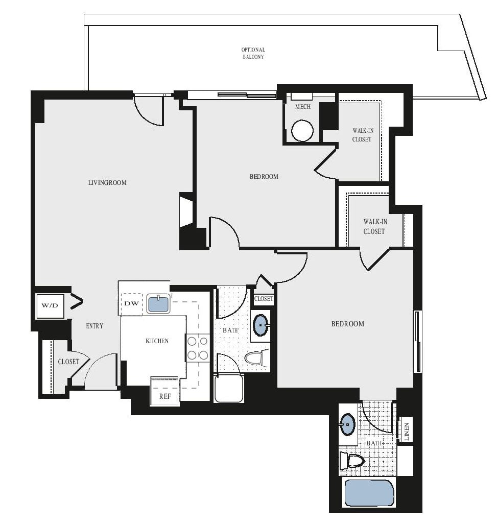 2 Bed/2 Bath - bcj5 floor plan