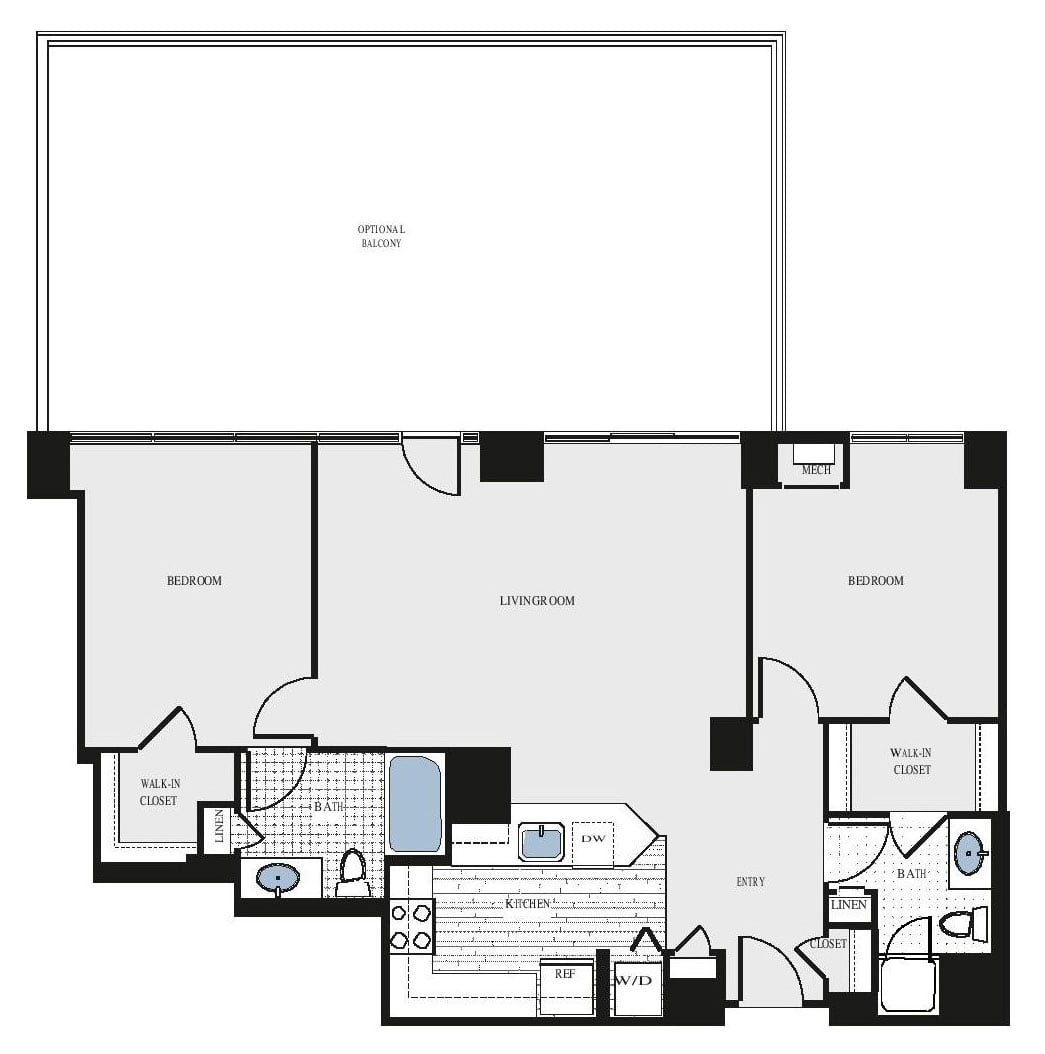2 Bed/2 Bath - bc4 floor plan