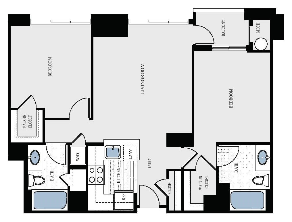 2 Bed/2 Bath - bcj4 floor plan