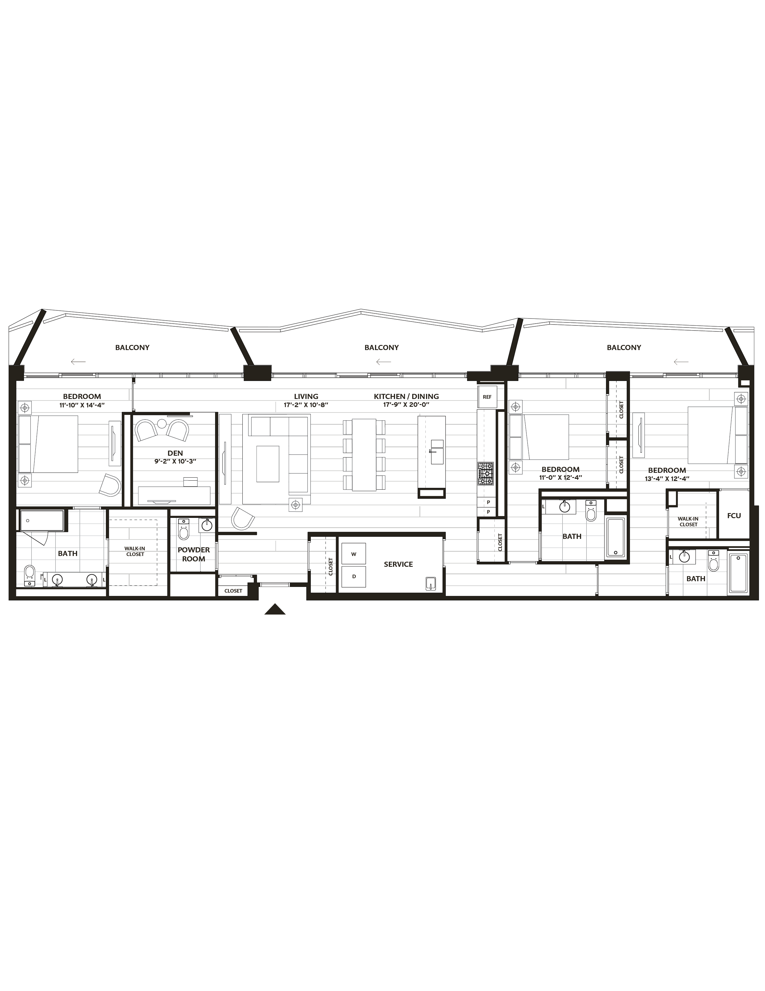 3 Bed/3.5 Bath Den-C6 floor plan