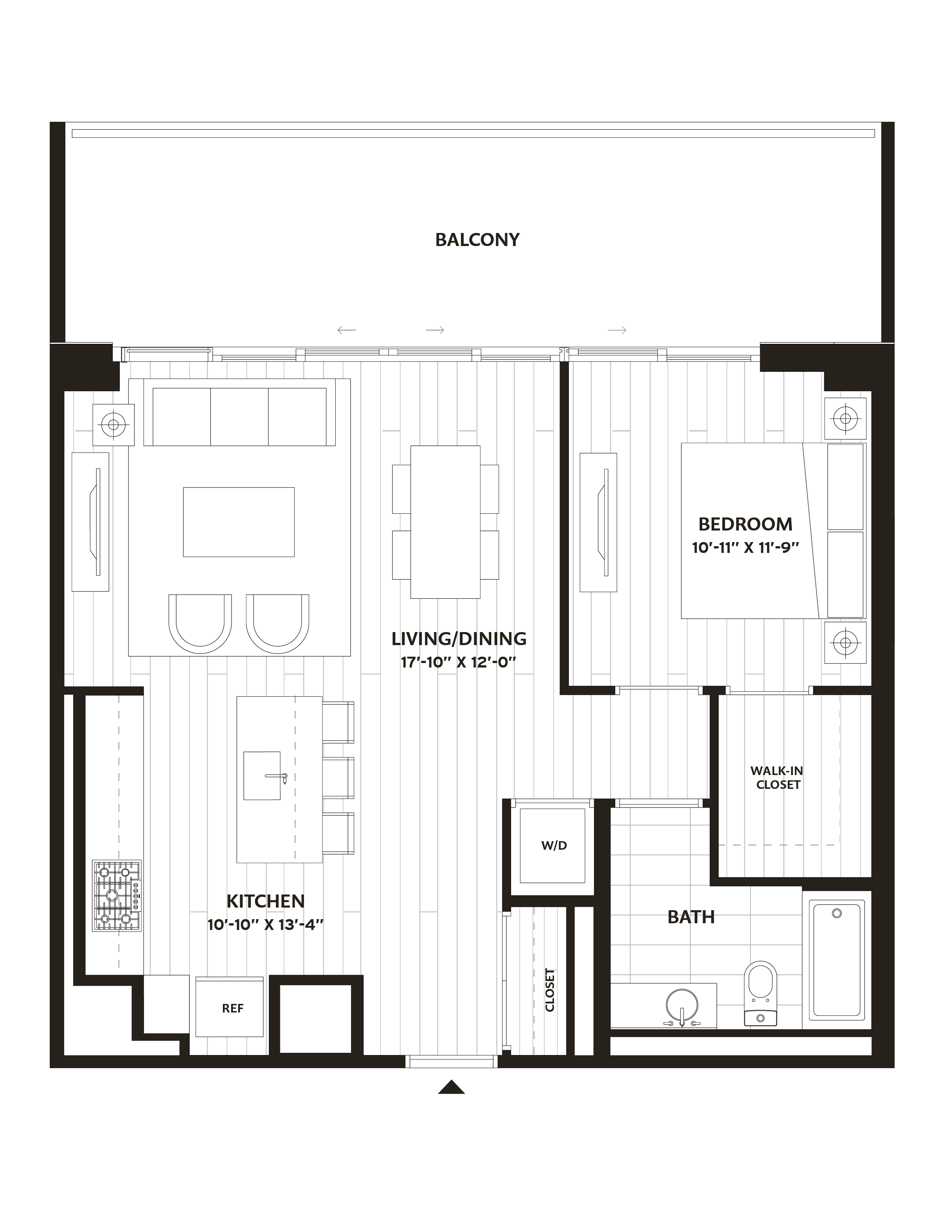 1 Bed/1 Bath-A1 floor plan
