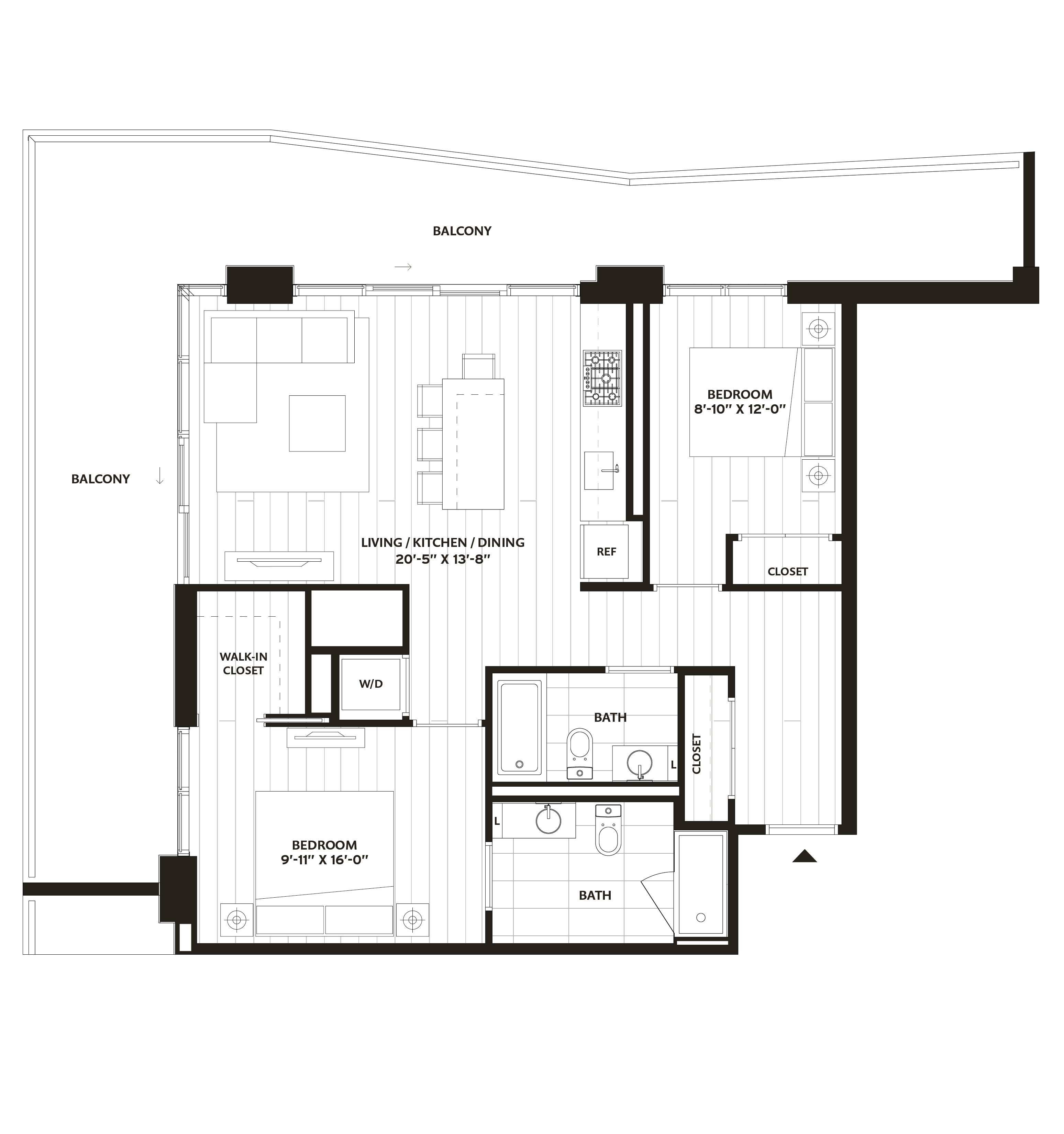 2 Bed/2 Bath-B9 floor plan