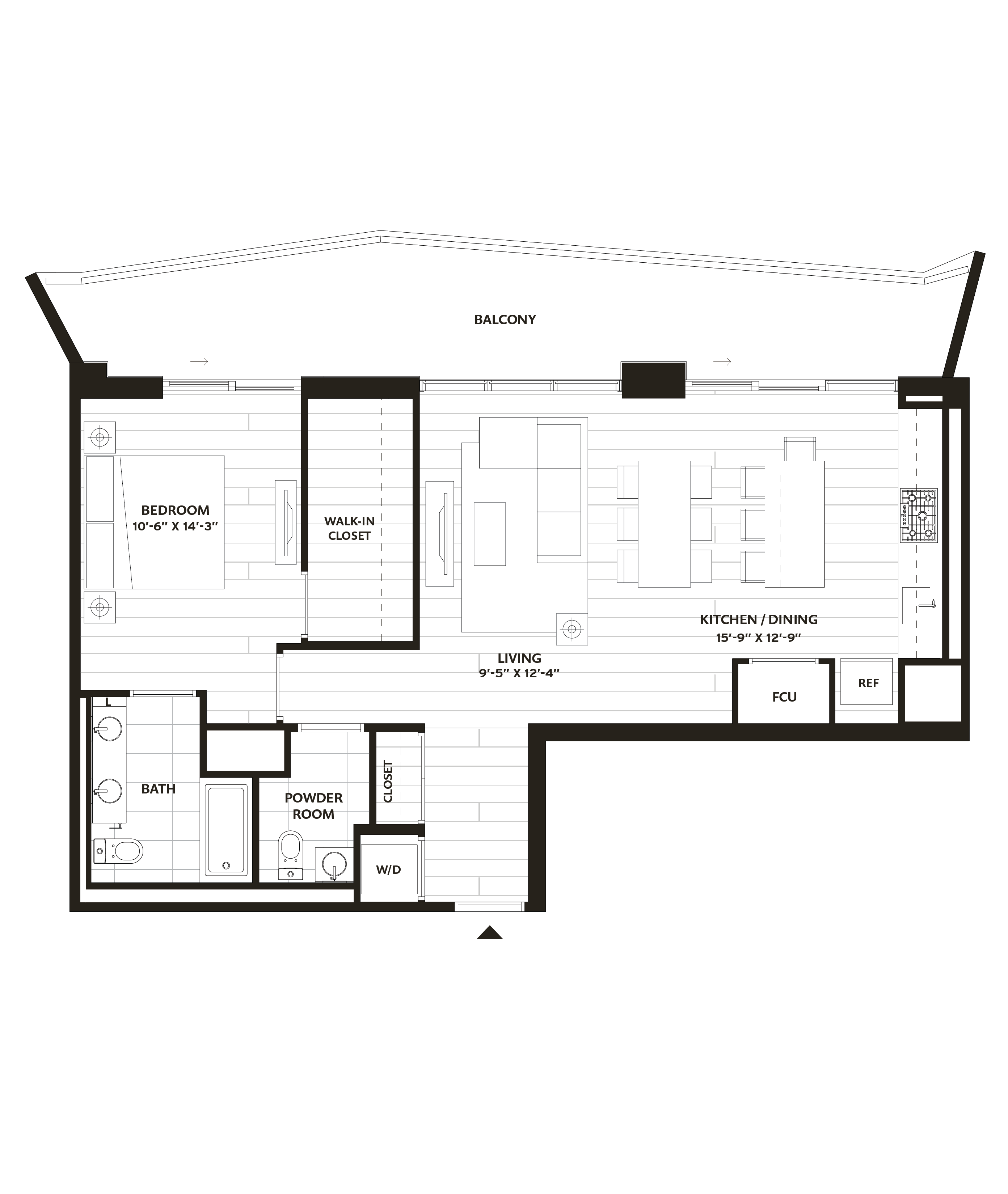 1 Bed/1.5 Bath-A7 floor plan