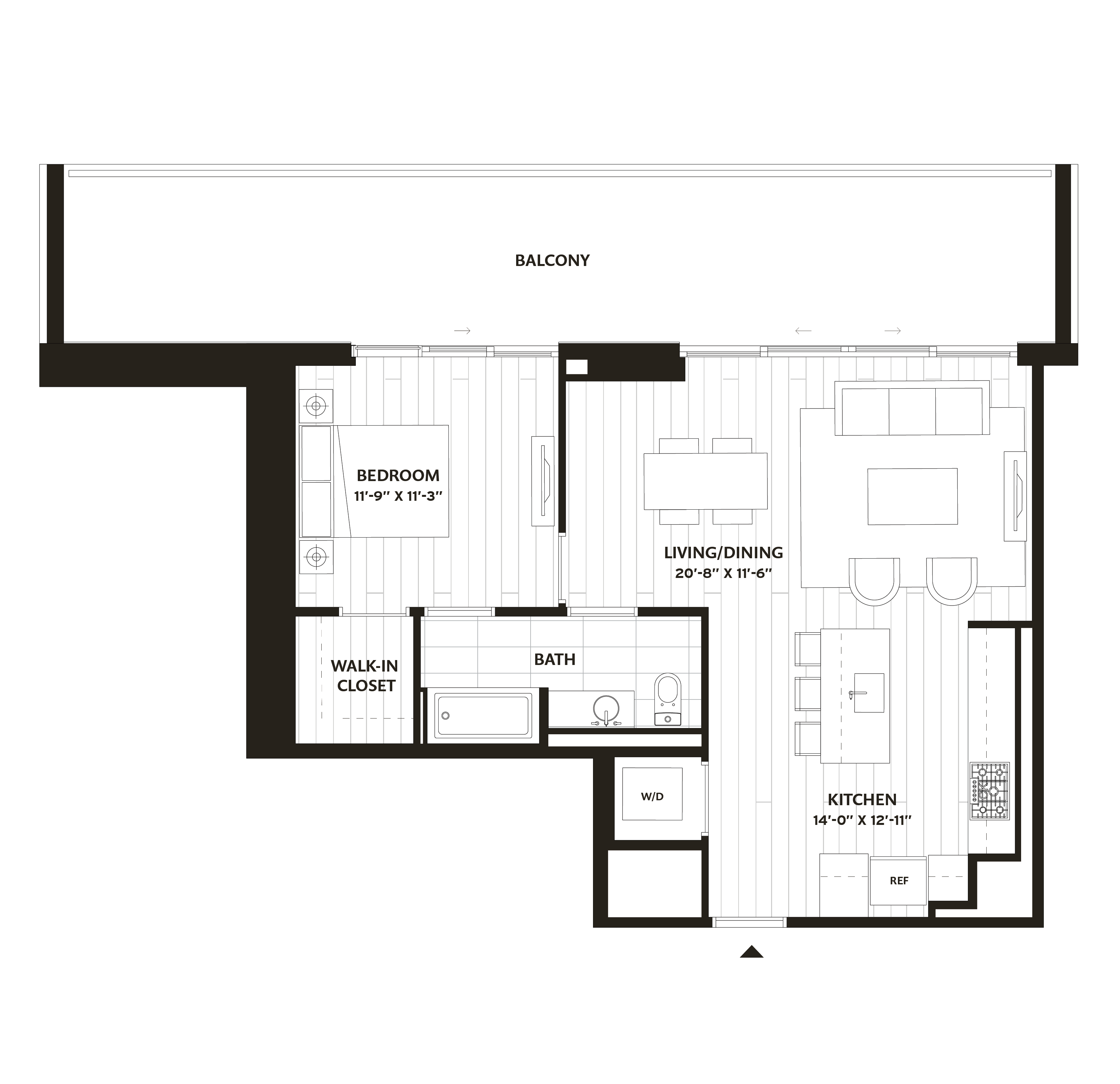 1 Bed/1 Bath-A2 floor plan