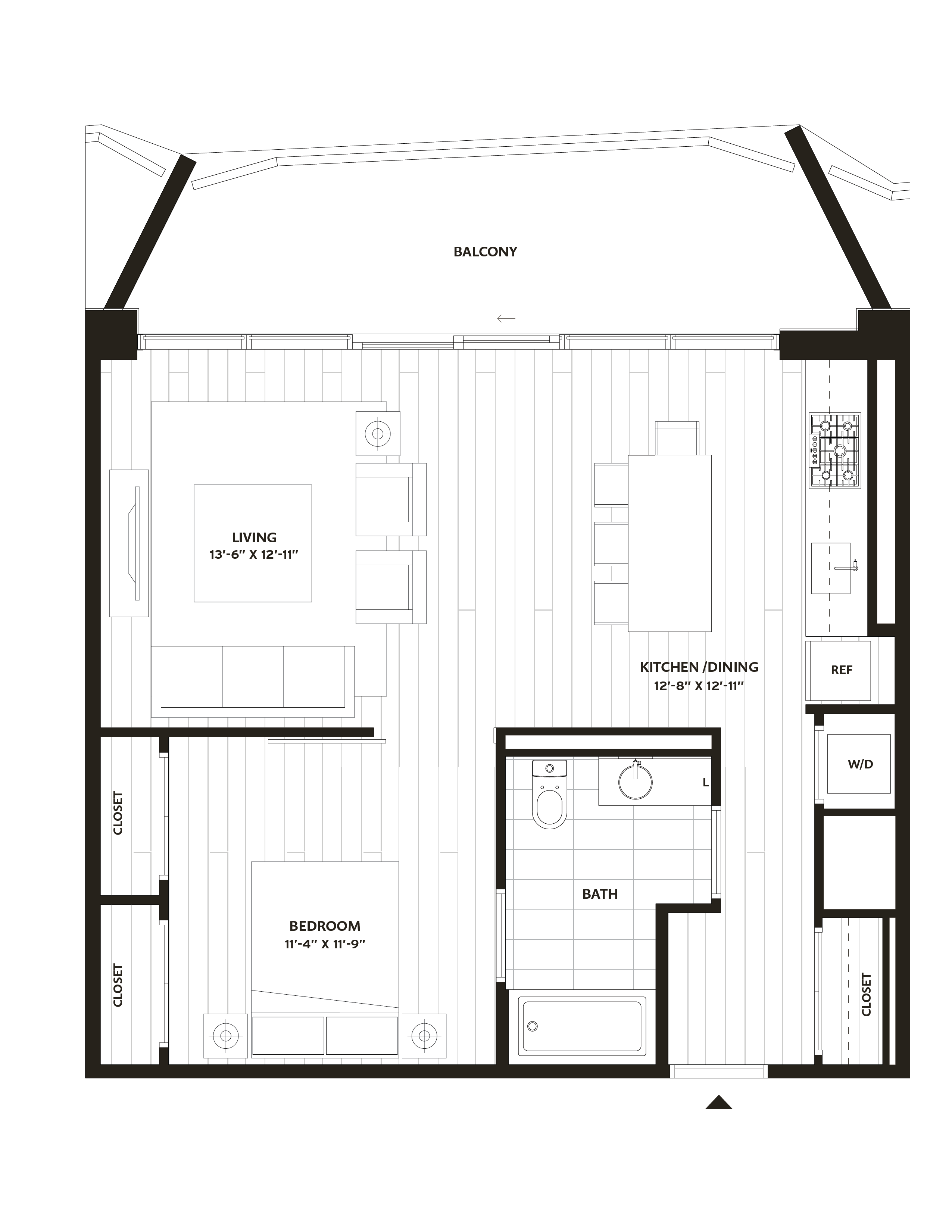 1 Bed/1 Bath-A10 floor plan