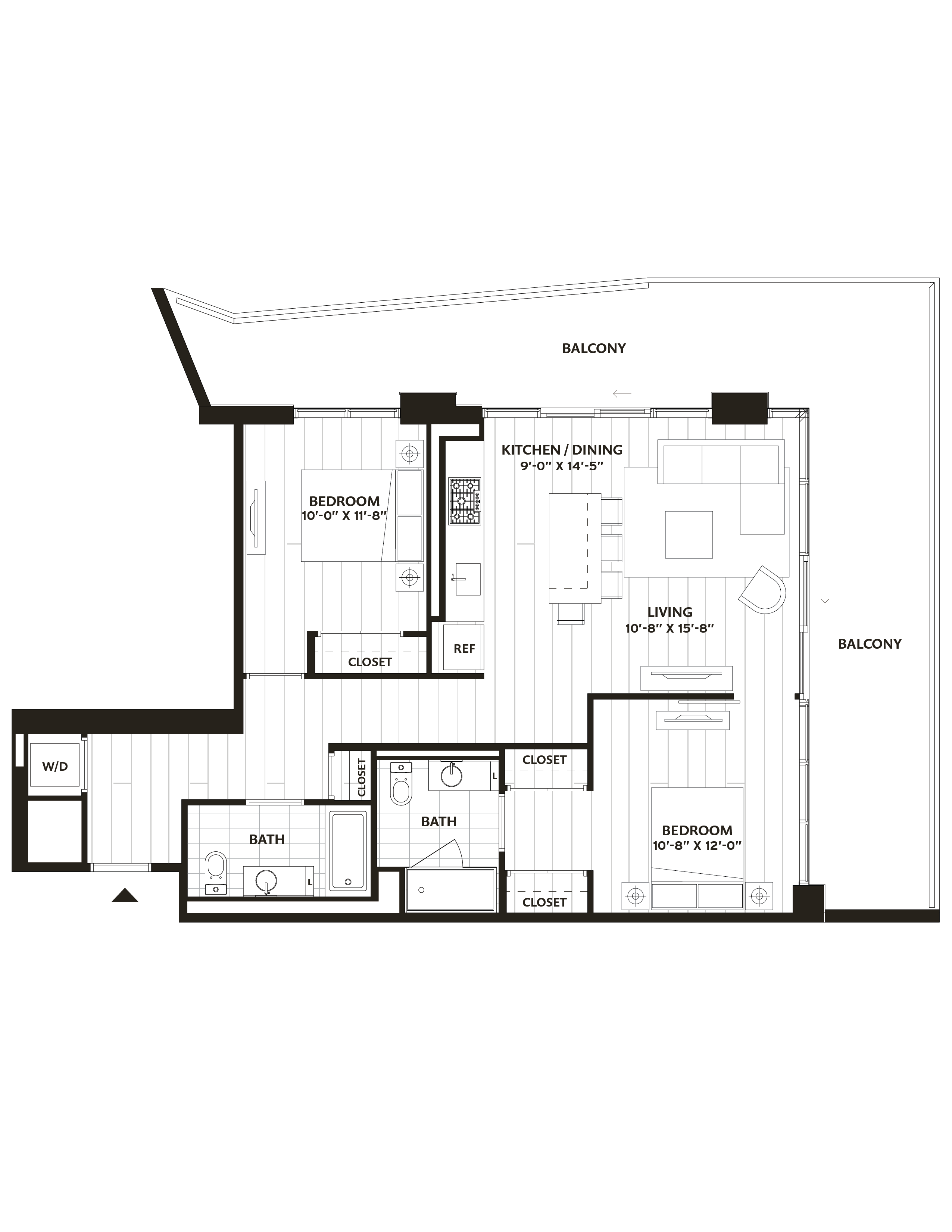 2 Bed/2 Bath-B11 floor plan