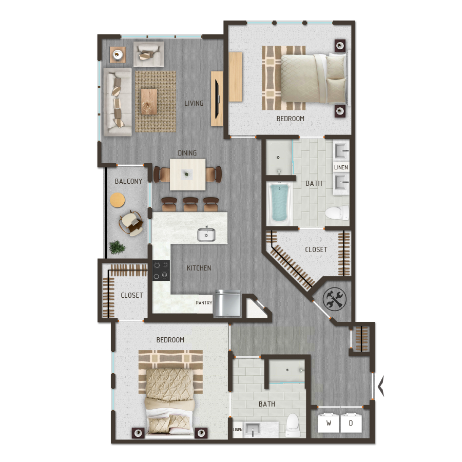 2 Bedroom Apartment – 6010 Renaissance Pkwy #6302, Fairburn, GA
