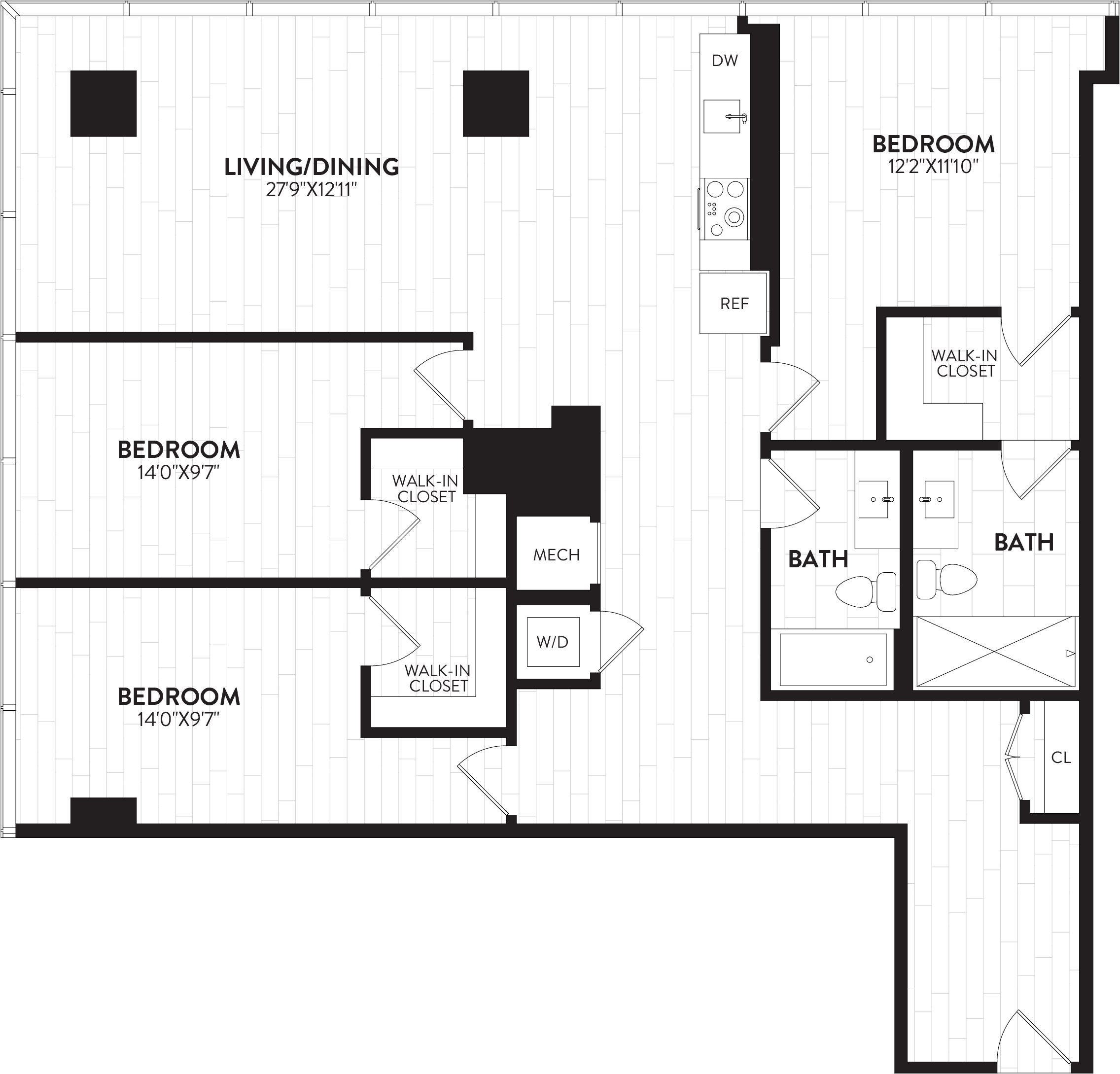 3 Bed-2 Bath-3N Alchemy floor plan