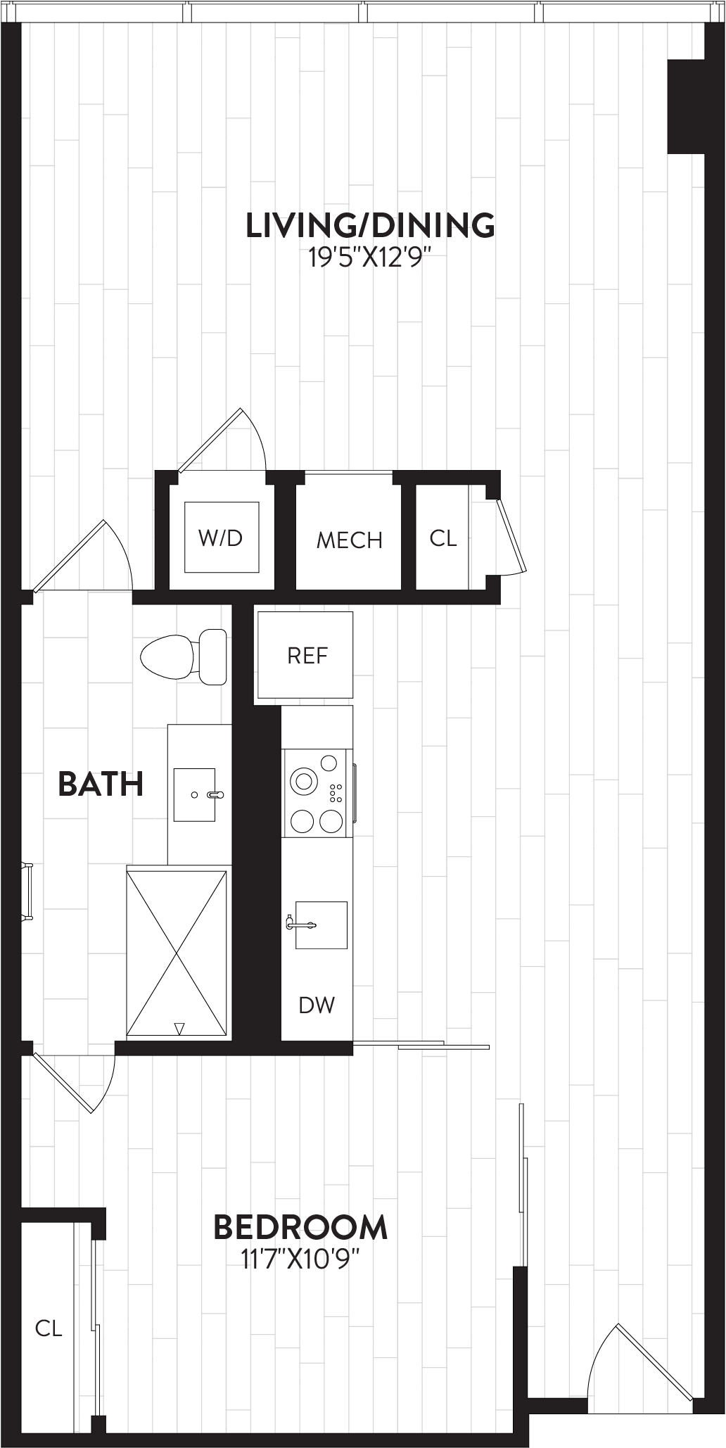 1 Bed-1Bath JR Den-1O Alchemy floor plan