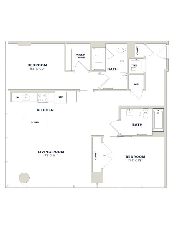 2 Bed-2 Bath- 2C Luminary floor plan
