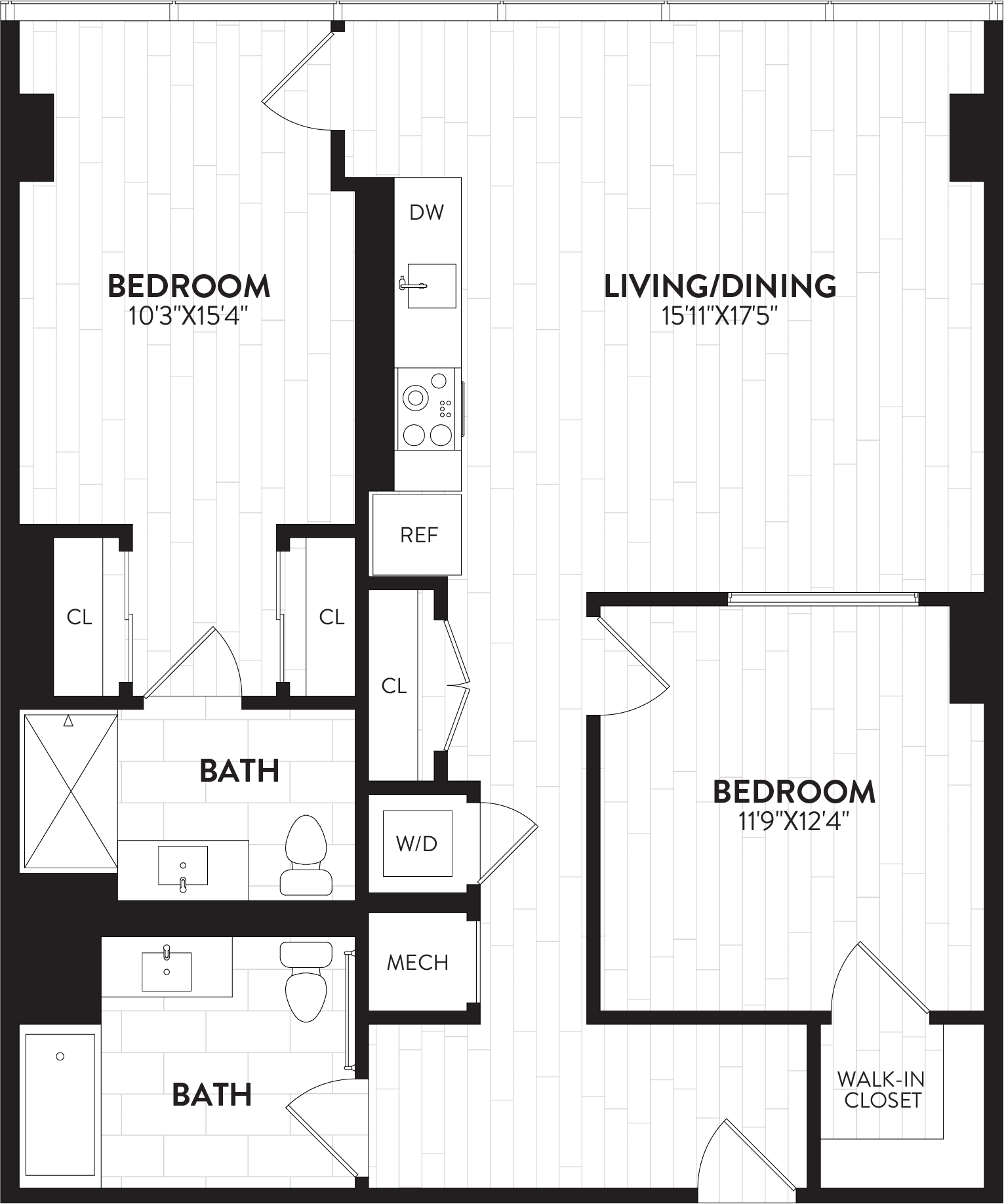 2 Bed-2 Bath-2P Alchemy floor plan