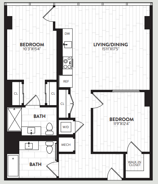2 Bed/2 Bath-2P.2 floor plan