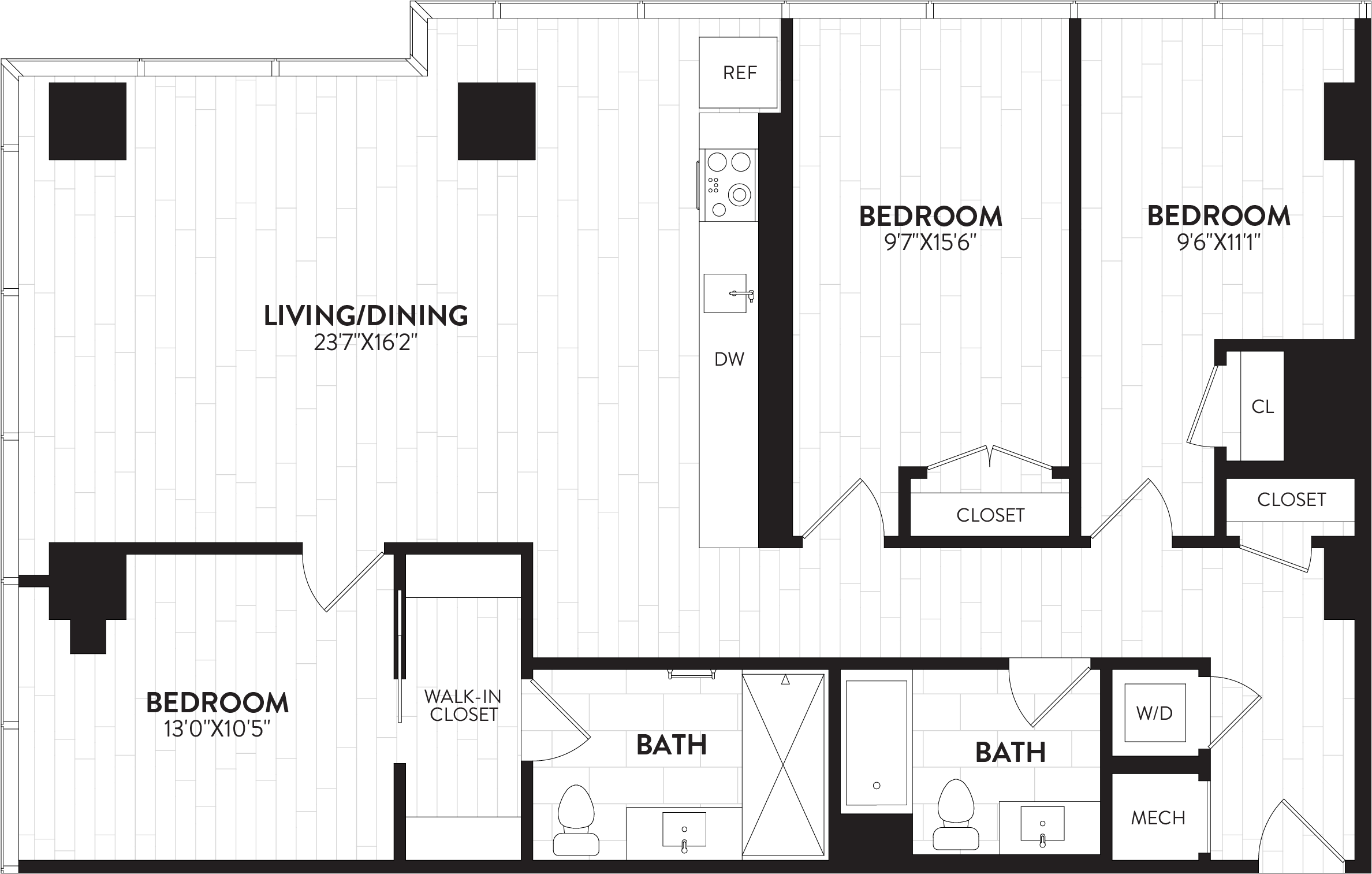 3 Bed-2 Bath-3M Alchemy floor plan