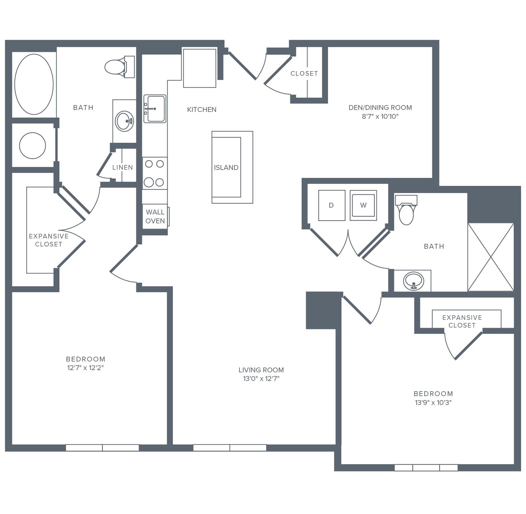 B08R | 2 Bed | 2 Bath floor plan