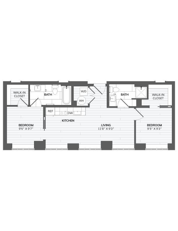 2 Bed 2 Bath-C3 floor plan