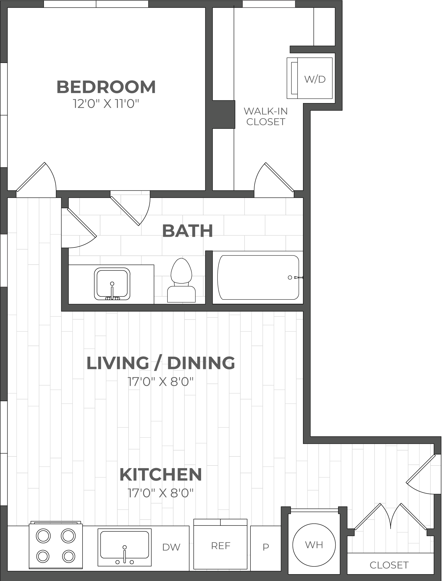 1 Bed/1 Bath-1B floor plan