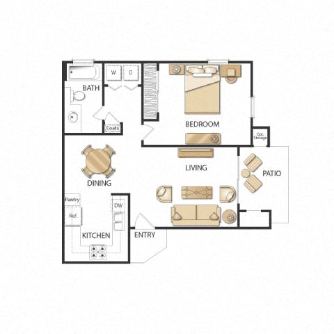 Plan A One Bedroom Renovated floor plan