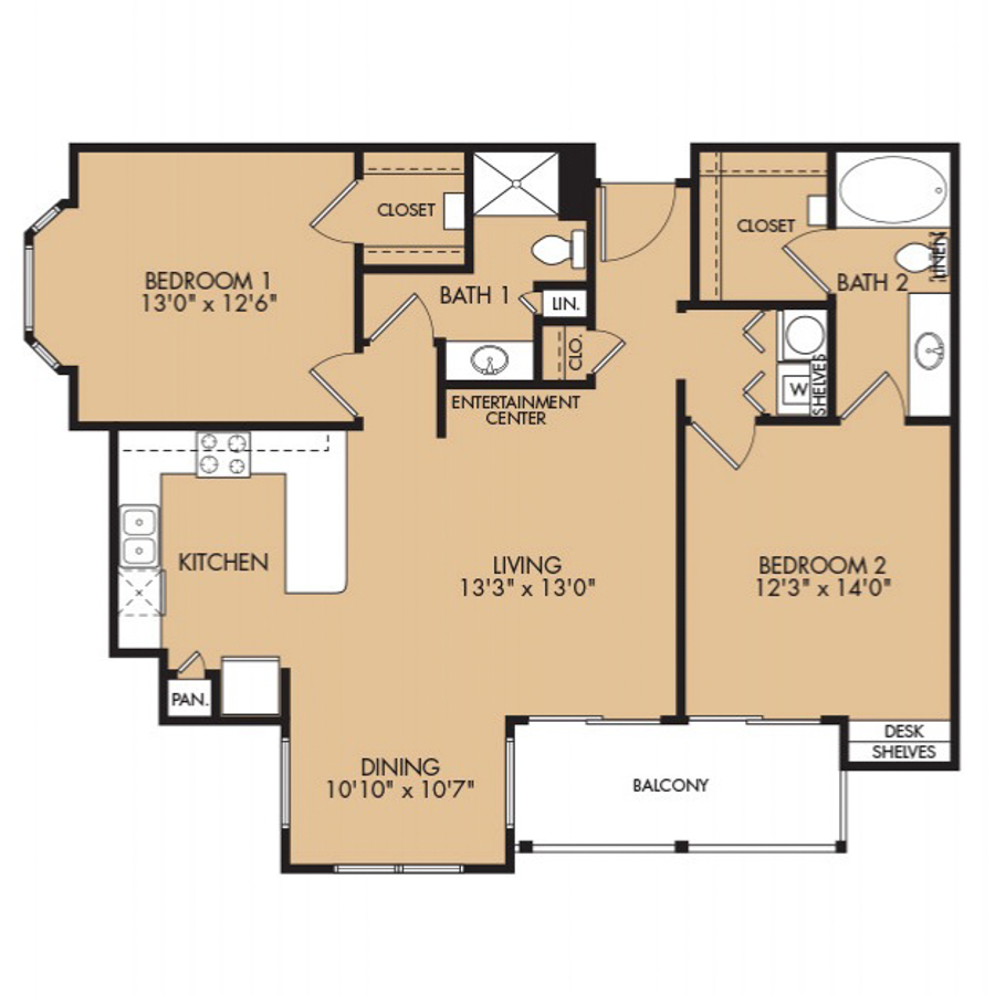 B3 LR -2x2 floor plan