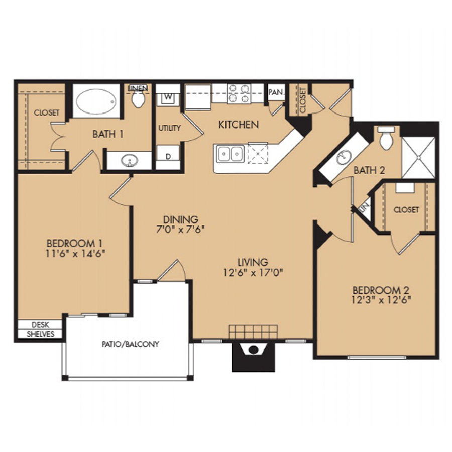 B2G LR -2x2 floor plan