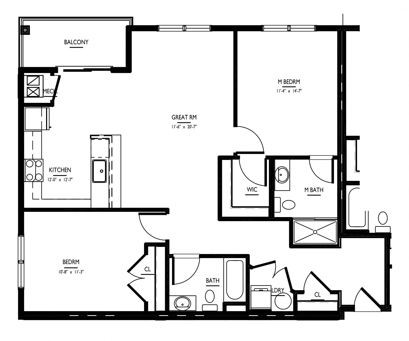 2 Bed/2 Bath-2B-C2 Phase II floor plan
