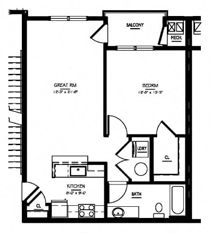 1 Bed/1 Bath-A5 Phase V floor plan