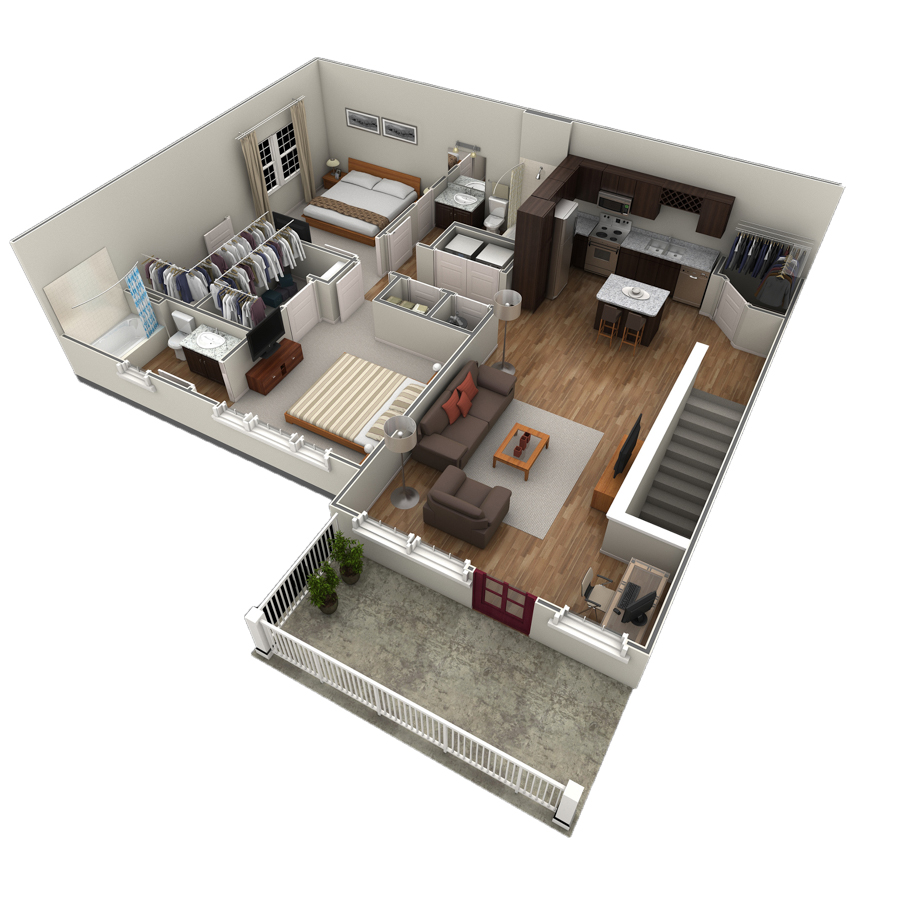 2 BR Designer Overlook floor plan