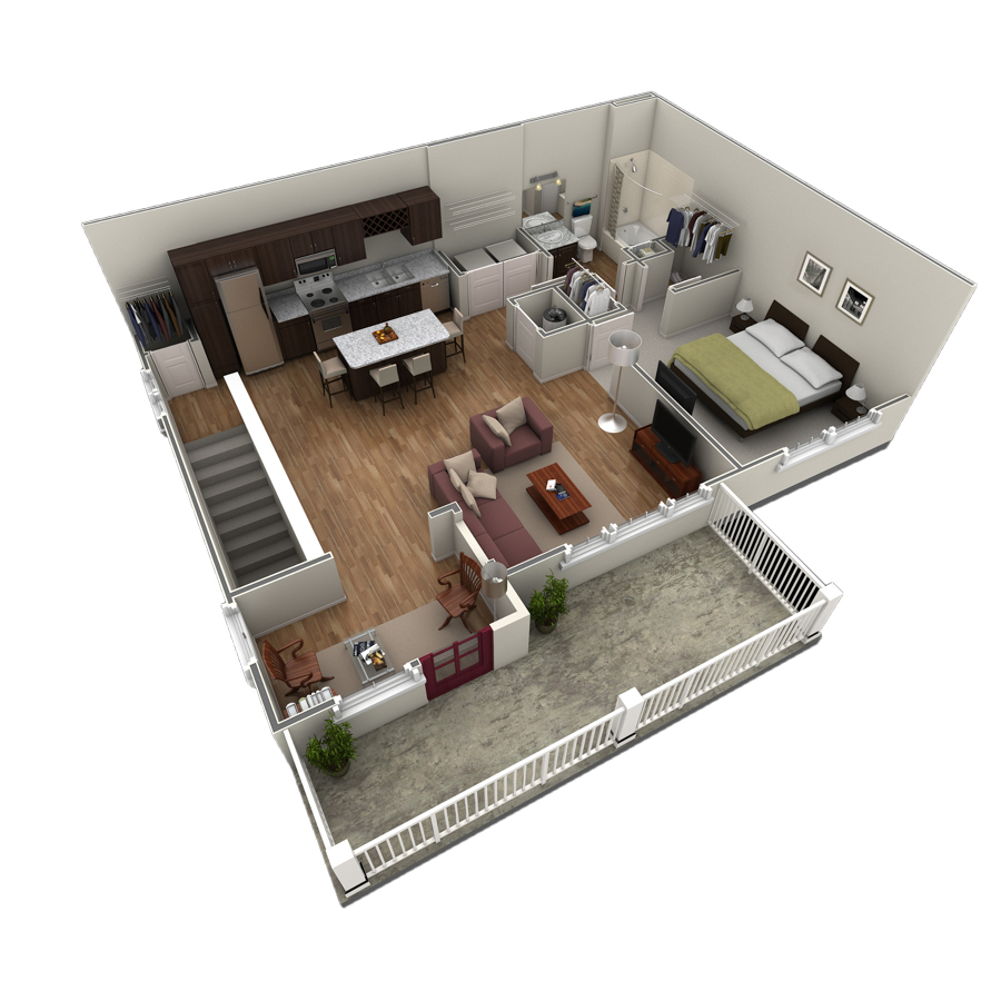 1 BR Grand Overlook floor plan