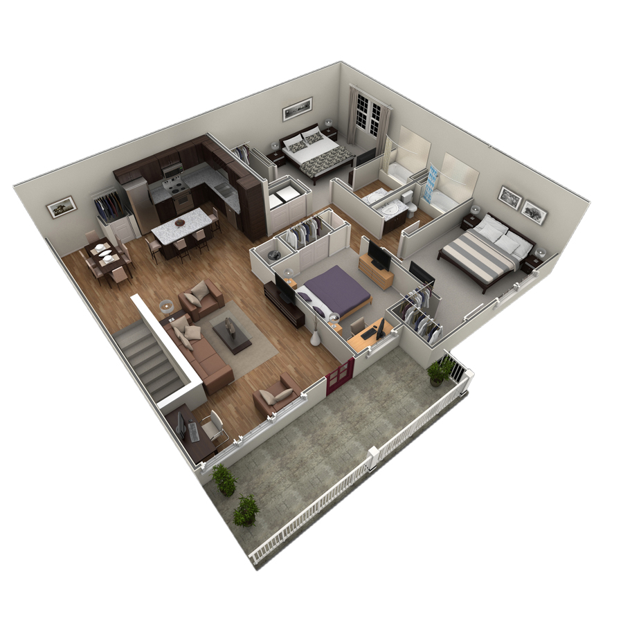 3 BR Grand Overlook floor plan