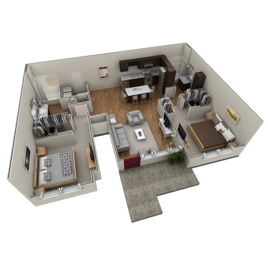 2 BR Grand Courtyard floor plan