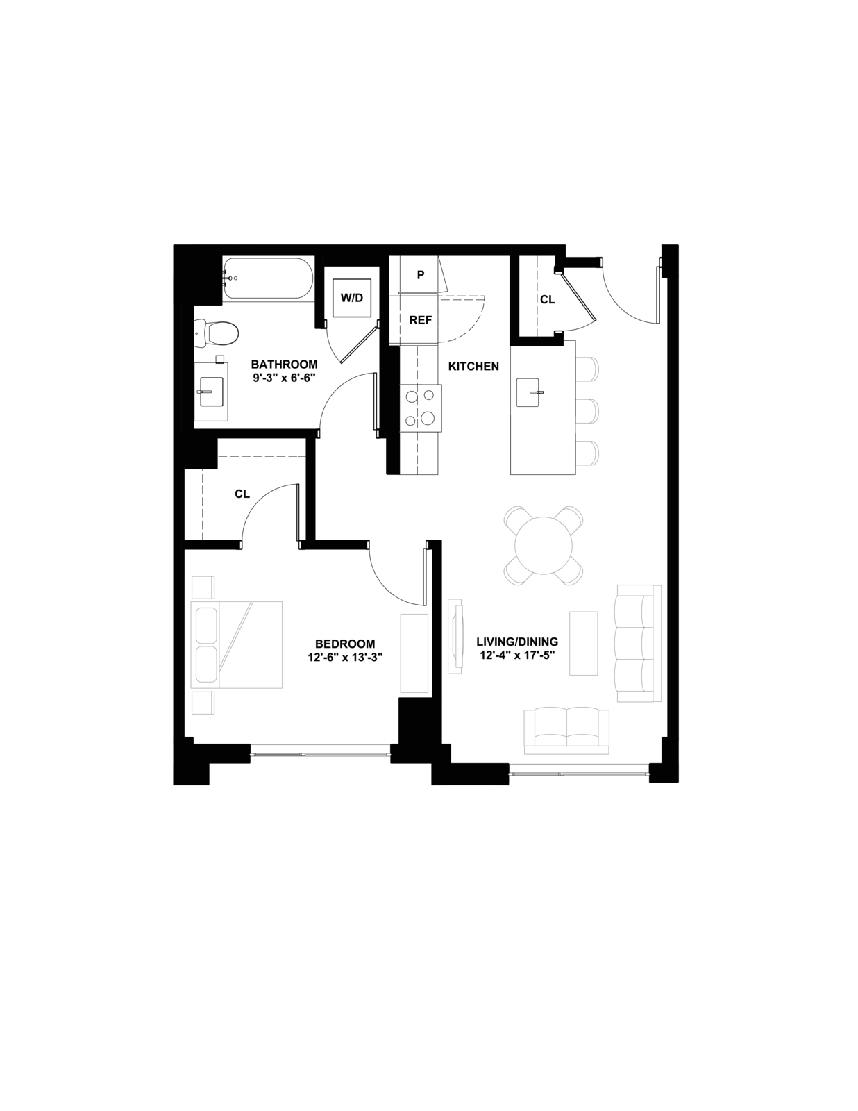 1B floor plan