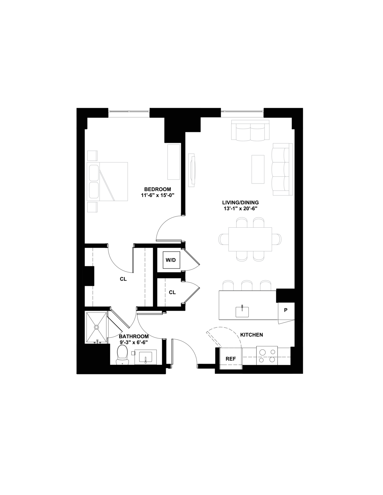 1G-PH floor plan