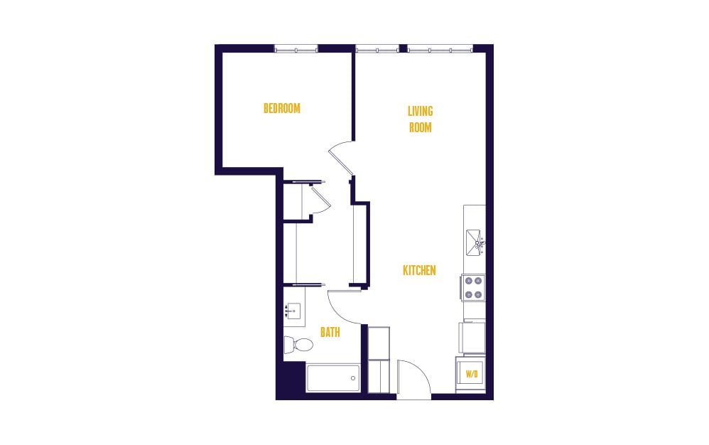 1 Bed/1 Bath-A3.0 floor plan