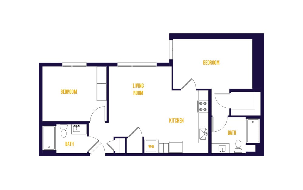 2 Bed/2 Bath-B1.0 floor plan
