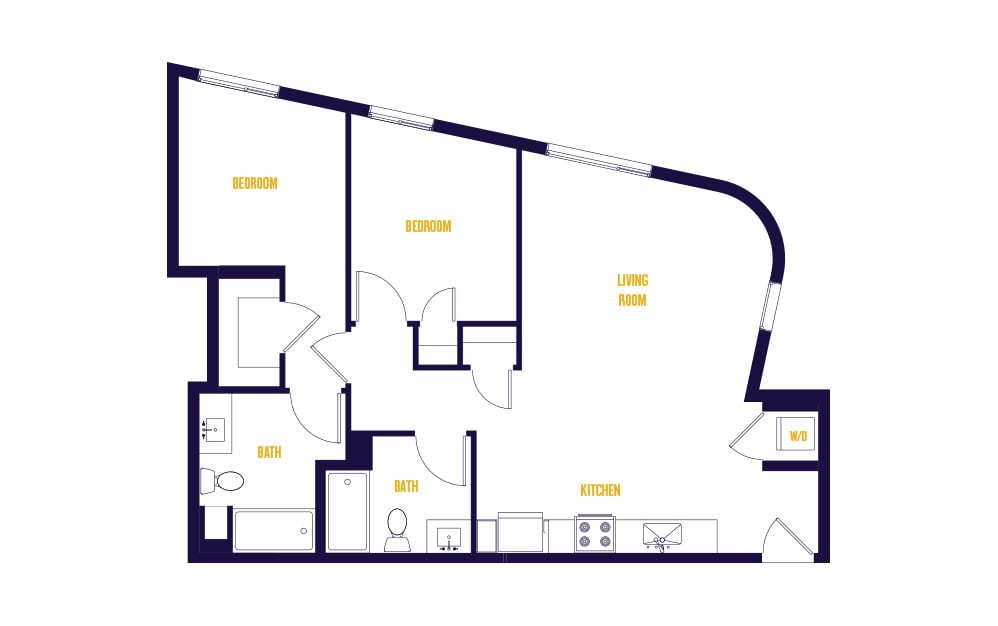 2 Bed/2 Bath-B7.0 floor plan