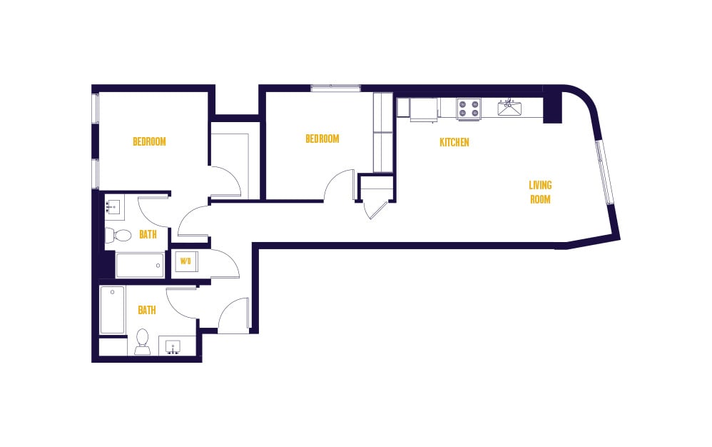 2 Bed/2 Bath-B6.0 floor plan