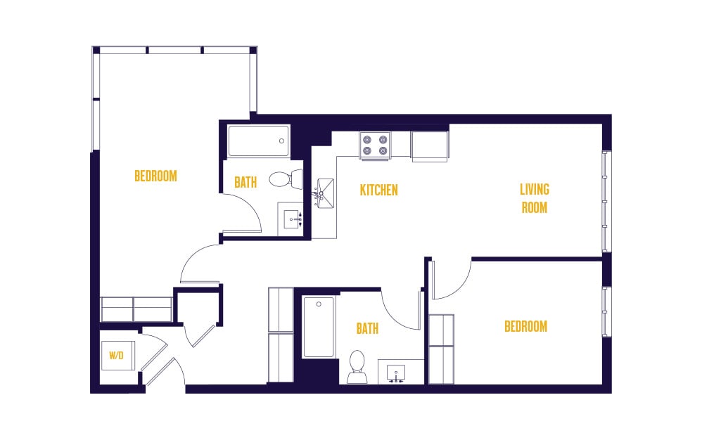 2 Bed/2 Bath-B3.0 floor plan