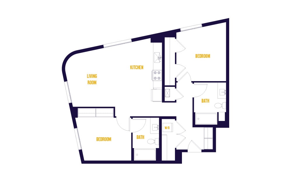 2 Bed/2 Bath-B10 floor plan