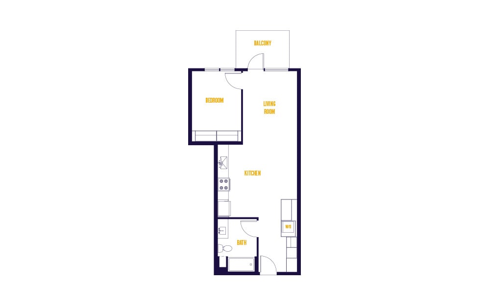 1 Bed/1 Bath-A2.0 floor plan
