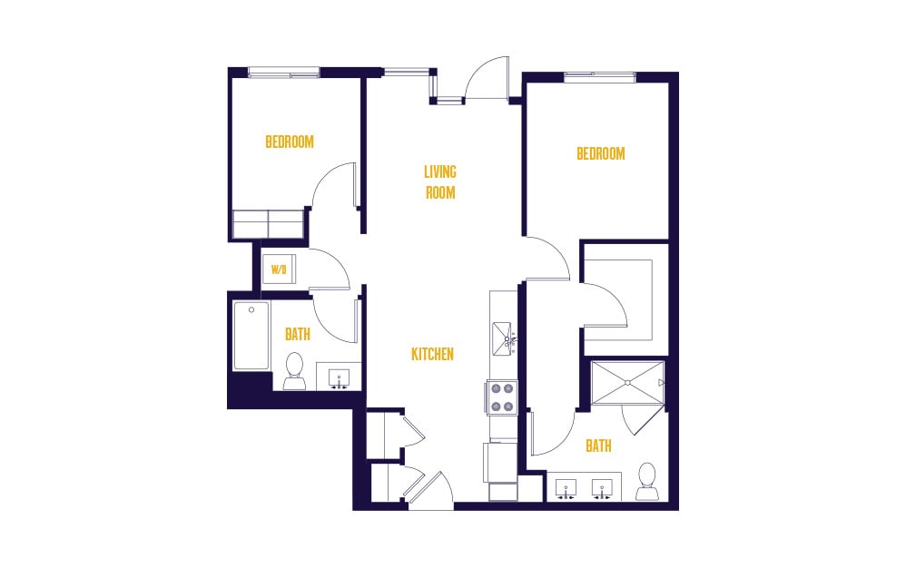 2 Bed/2 Bath-B8.0 floor plan