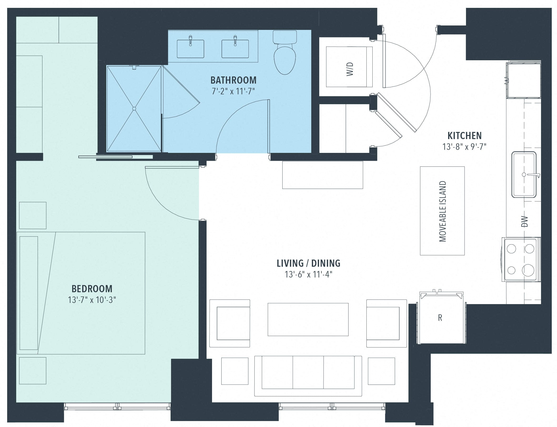 1 Bed/1 Bath-a10b floor plan