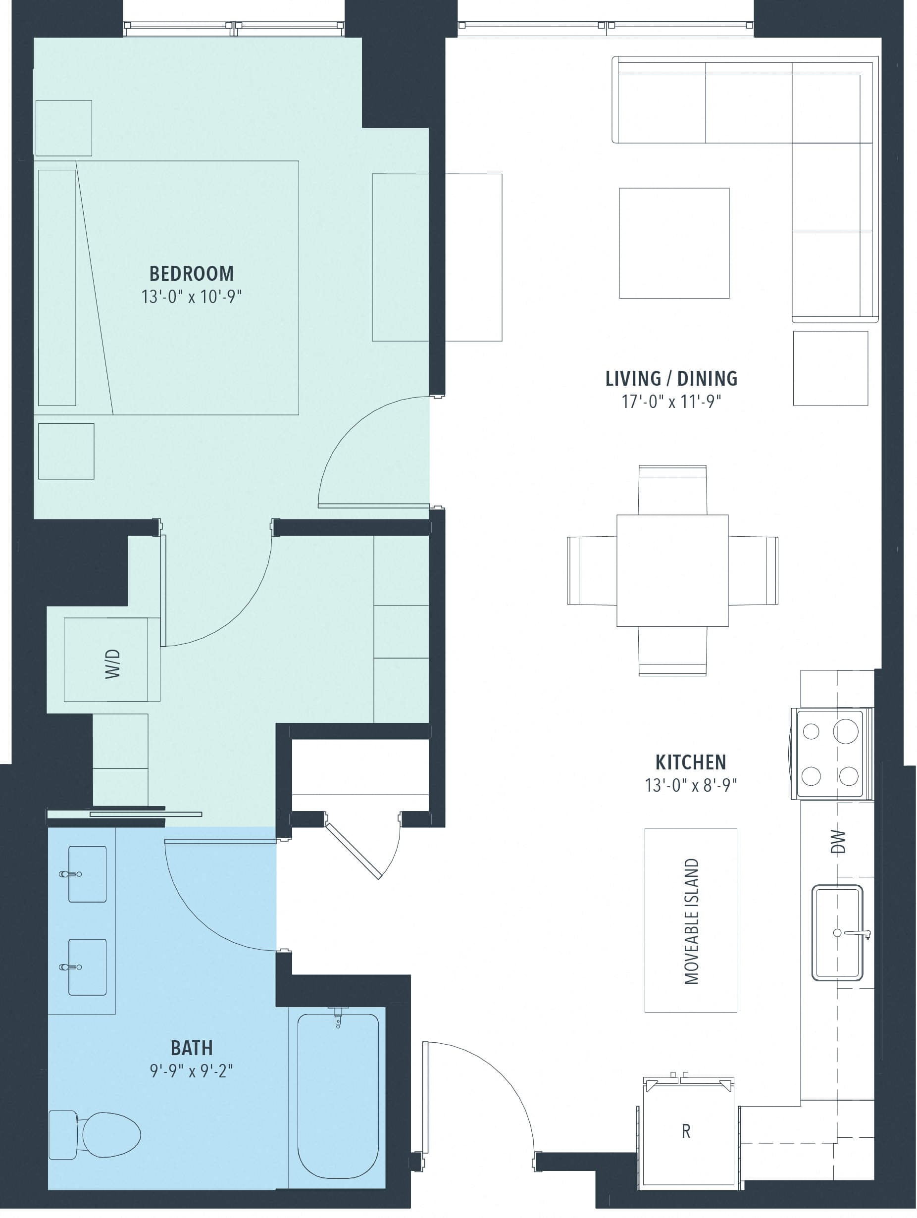 1 Bed/1 Bath-a10n floor plan