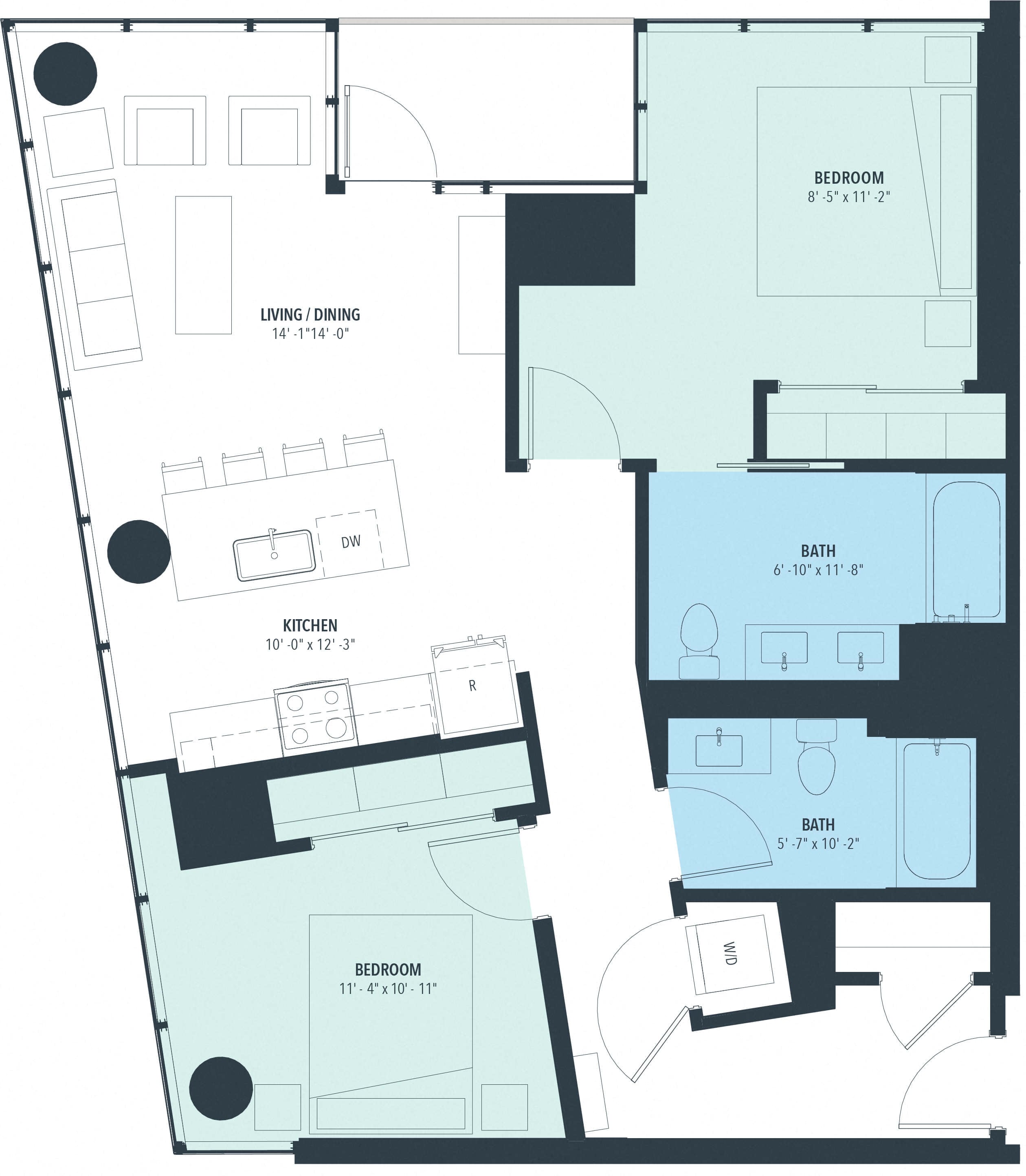 2 Bed/2 Bath-b20b floor plan