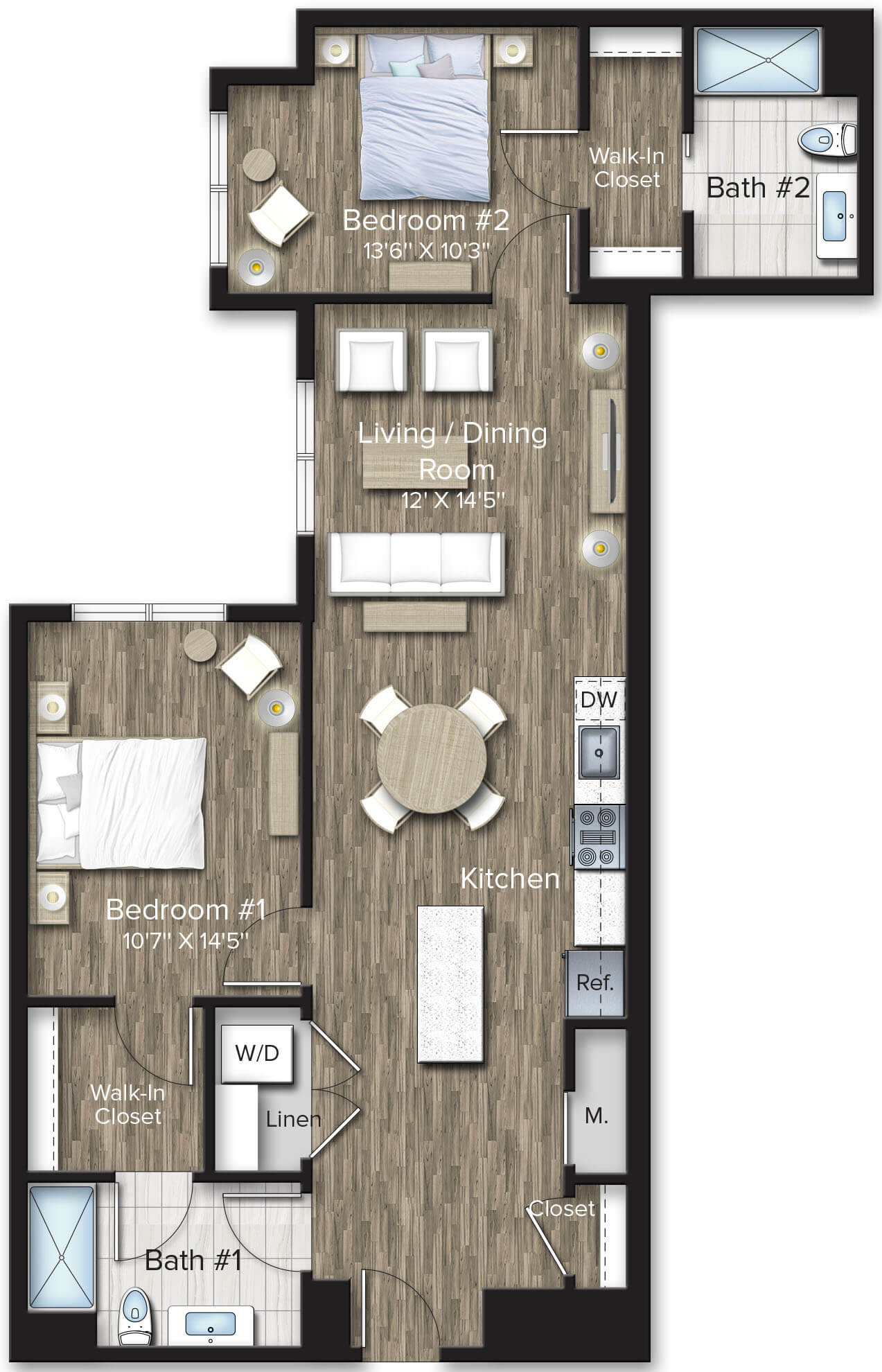 2 Bed/2 Bath-B7 floor plan