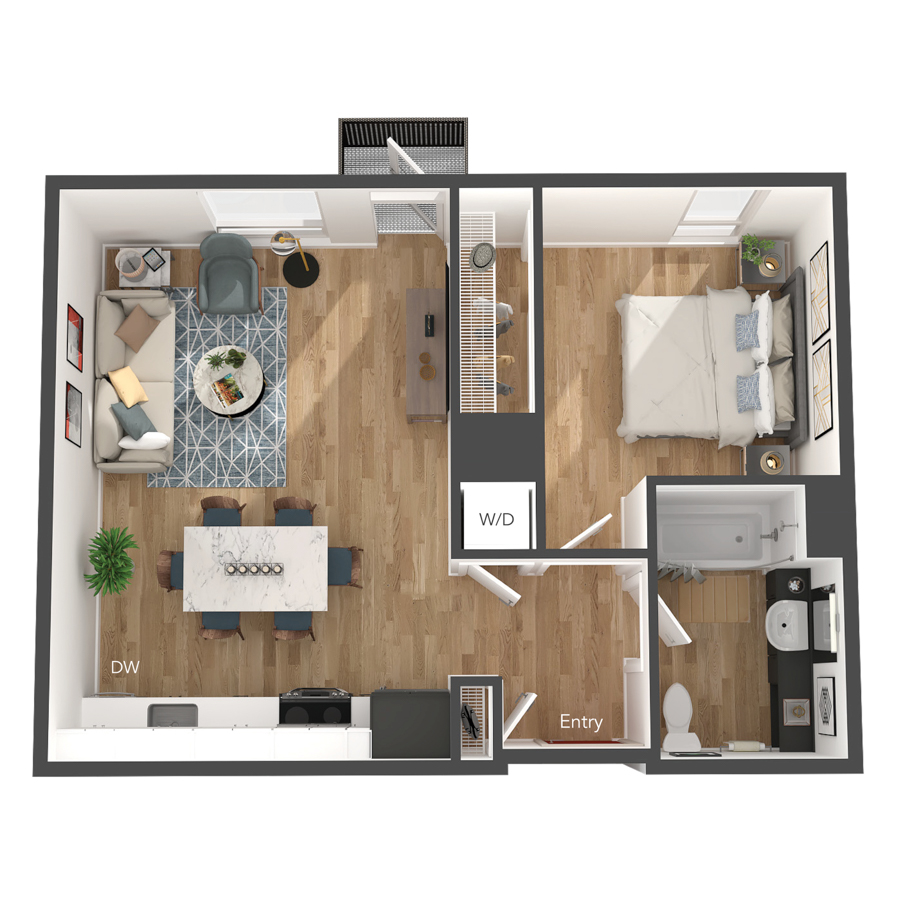 1x1 S floor plan