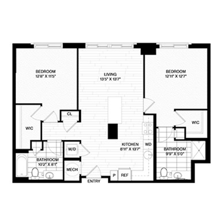 2BD-H floor plan
