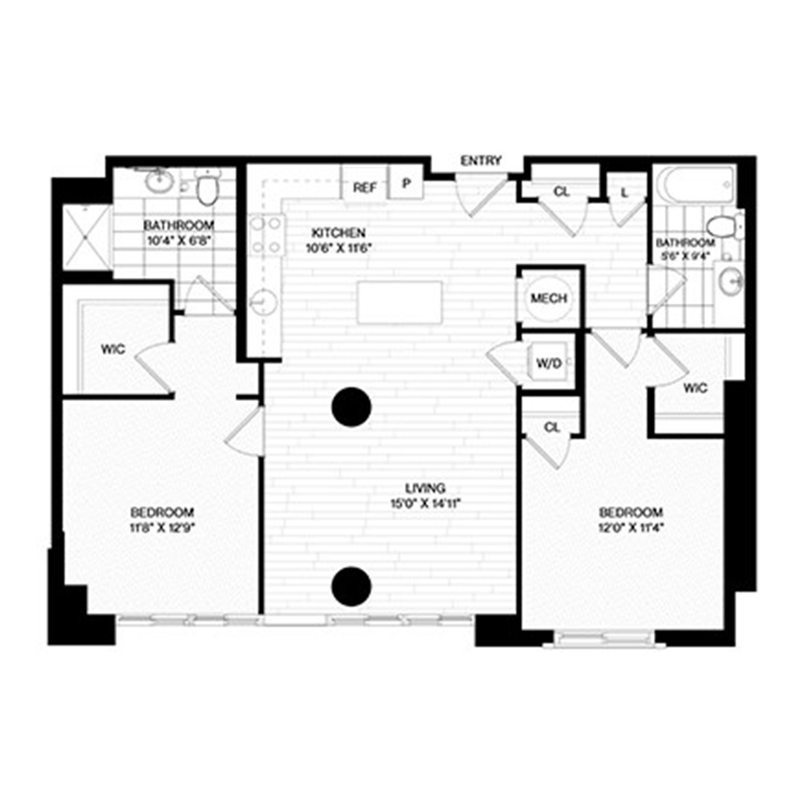 2BD-C floor plan