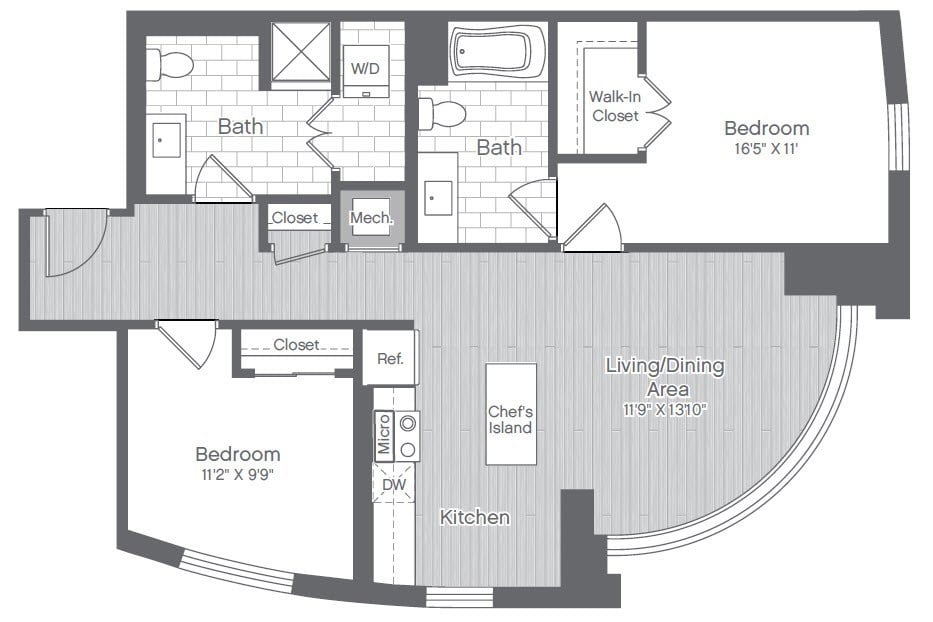 2 Bed/2 Bath-B9 floor plan