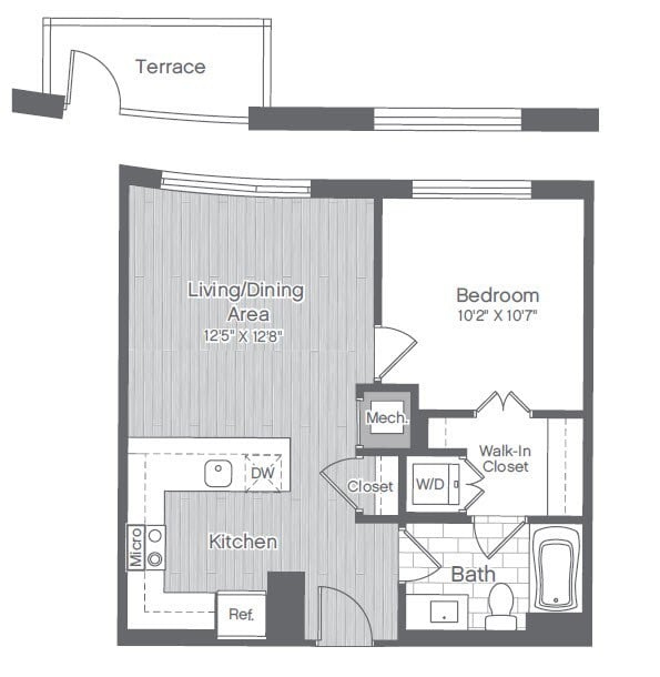 1 Bed/1 Bath-A2 floor plan